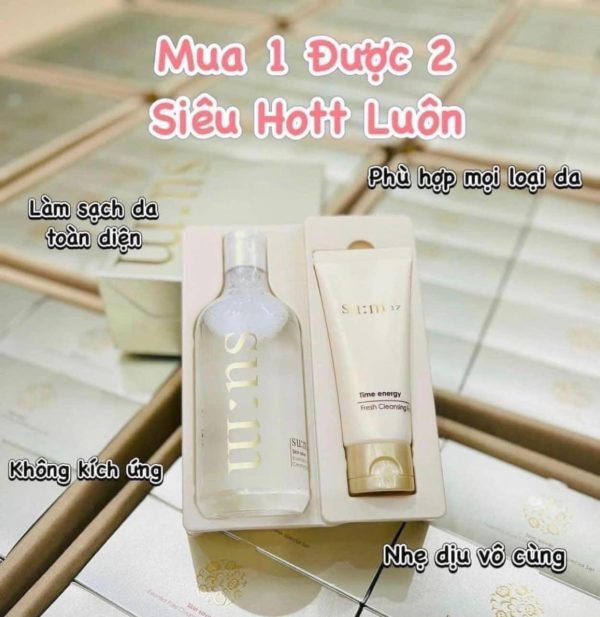 SET Tẩy trang sữa rửa mặt SUM (mua tẩy trang tặng SRM)
