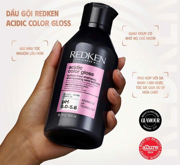 Redken Acidic Color Gloss – dòng gội xả Sulfate-Free